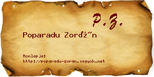 Poparadu Zorán névjegykártya